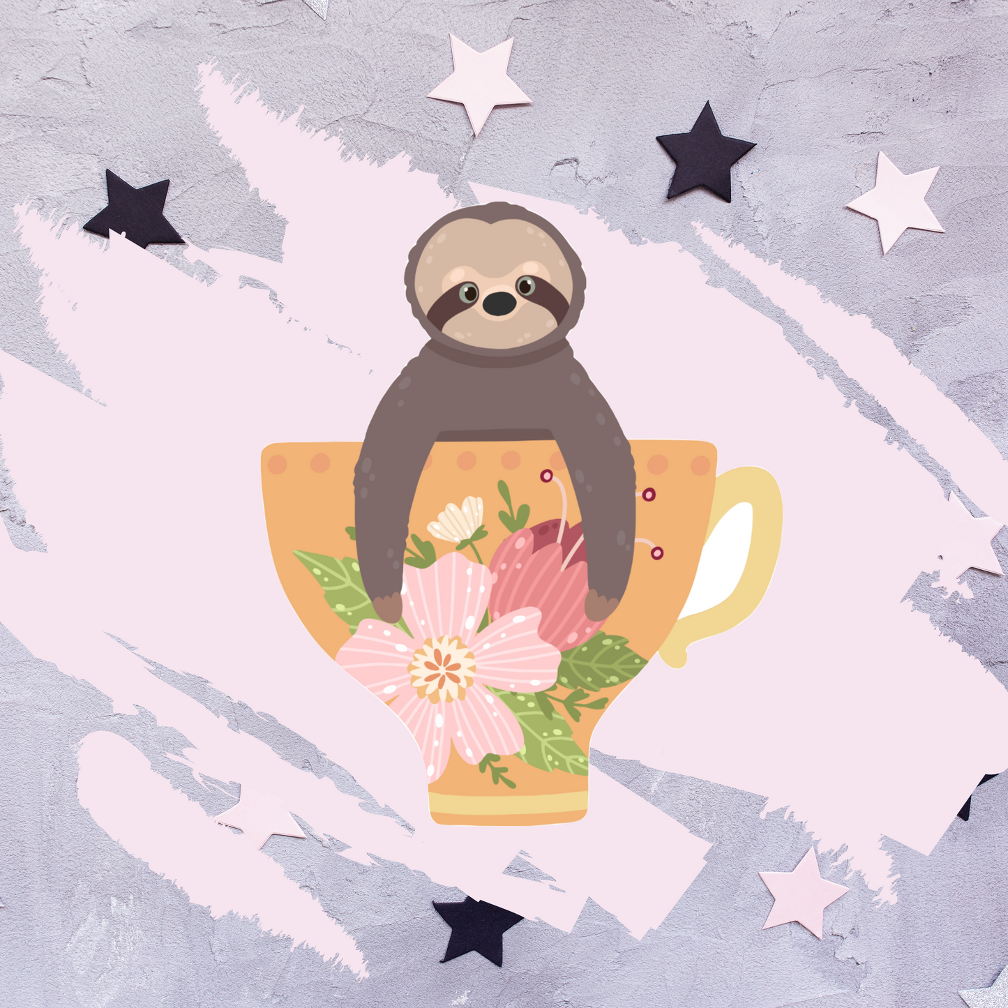 Teacup Sloth - Mini Sticker Sheet