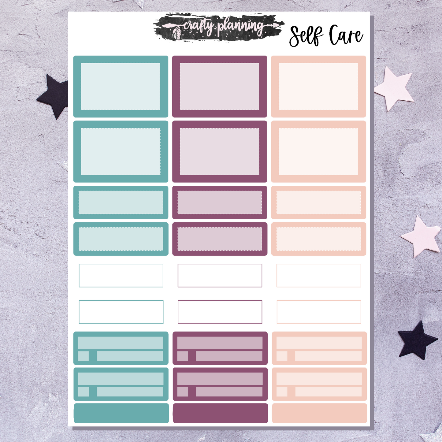Self Care - A La Carte - Weekly Vertical Planner Kit