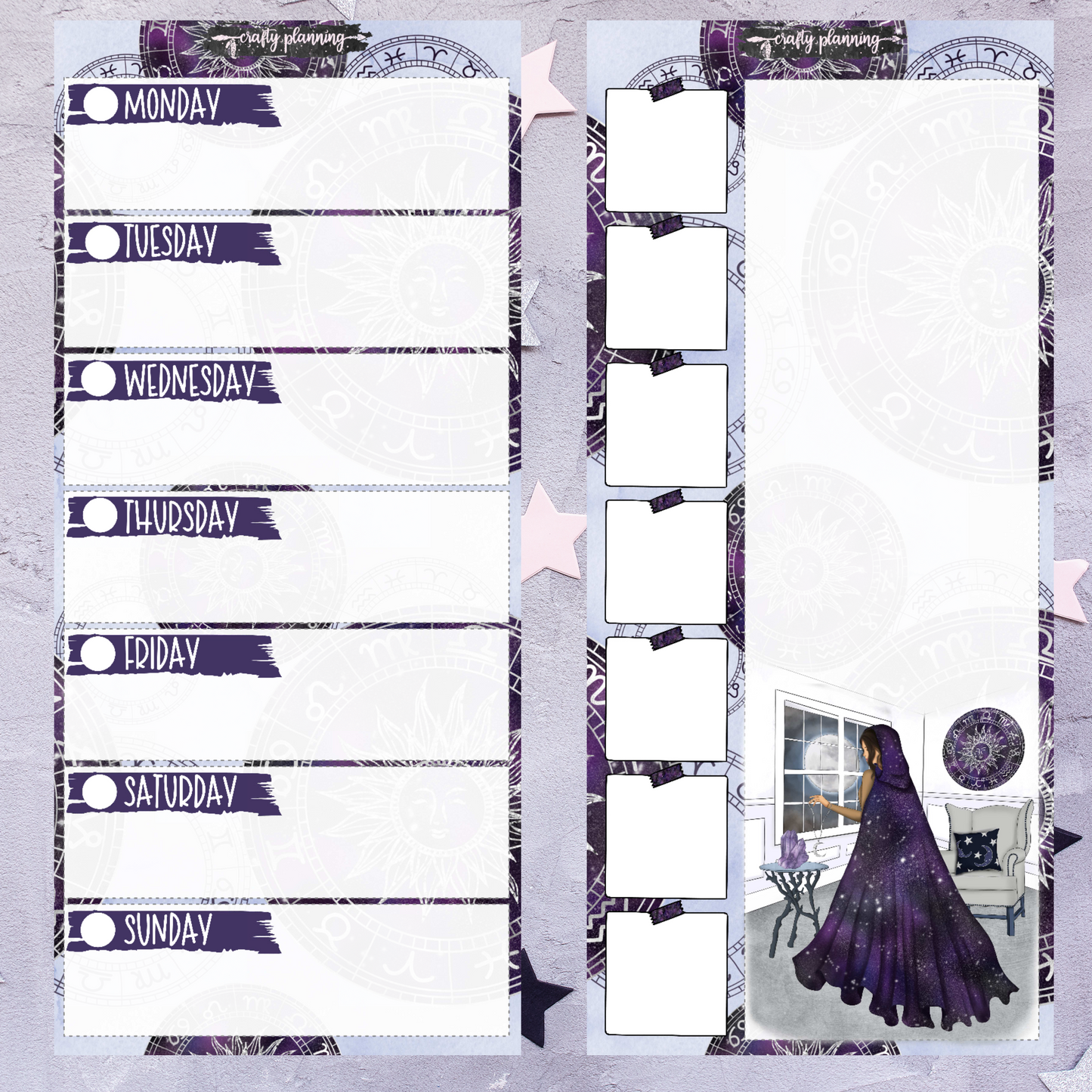 Hobonichi Weeks Kit, Weekly Planner Kit, Hobonichi Weeks Stickers, Witchcraft Stickers, Esoteric Stickers, Witchy Stickers, Hobo Weeks