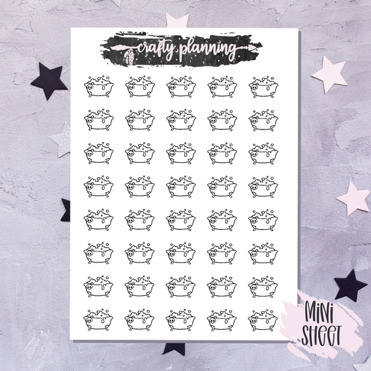 Bath - Skull Icons - Mini Sticker Sheet