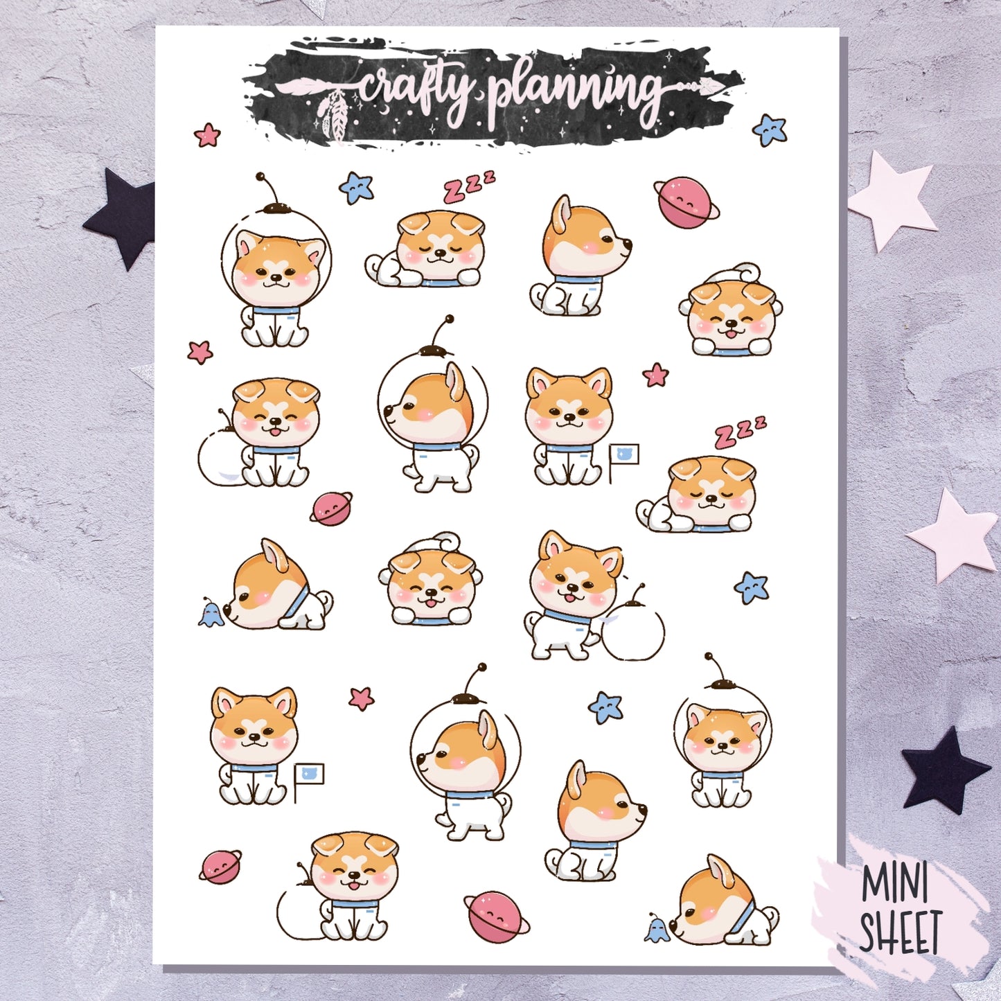 Dogs In Space - Mini Sticker Sheet