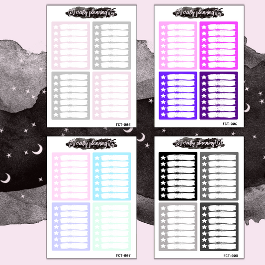 Star Checklist Boxes - Mini Sticker Sheet