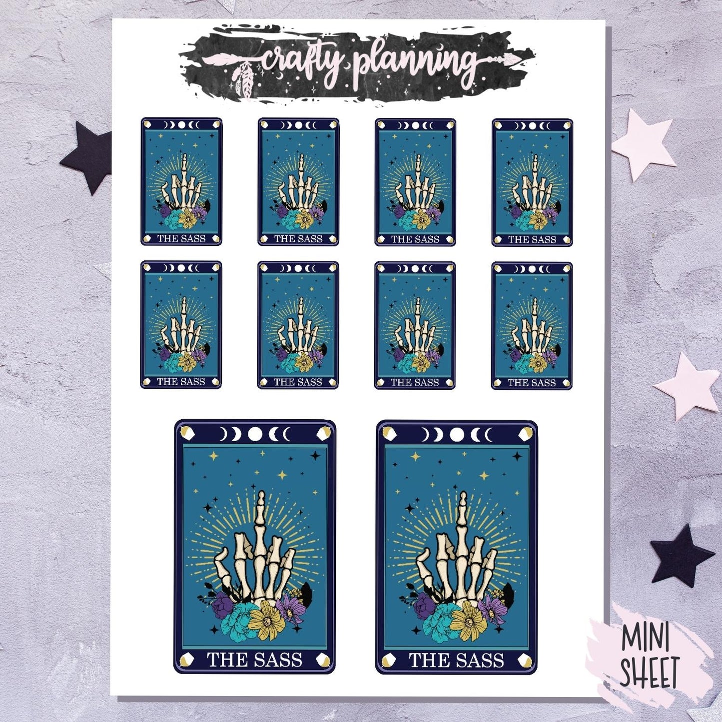 The Sass Tarot - Mini Sticker Sheet