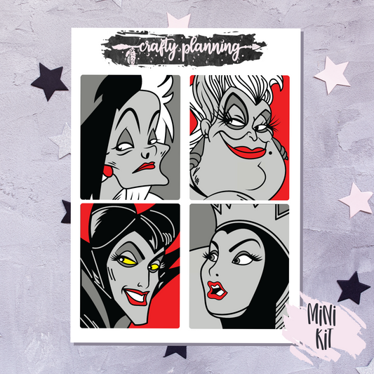 Villain Mini Kit, Gothic Stickers, Halloween Stickers, Villain Stickers, A La Carte Kit, Weekly Planner Kit