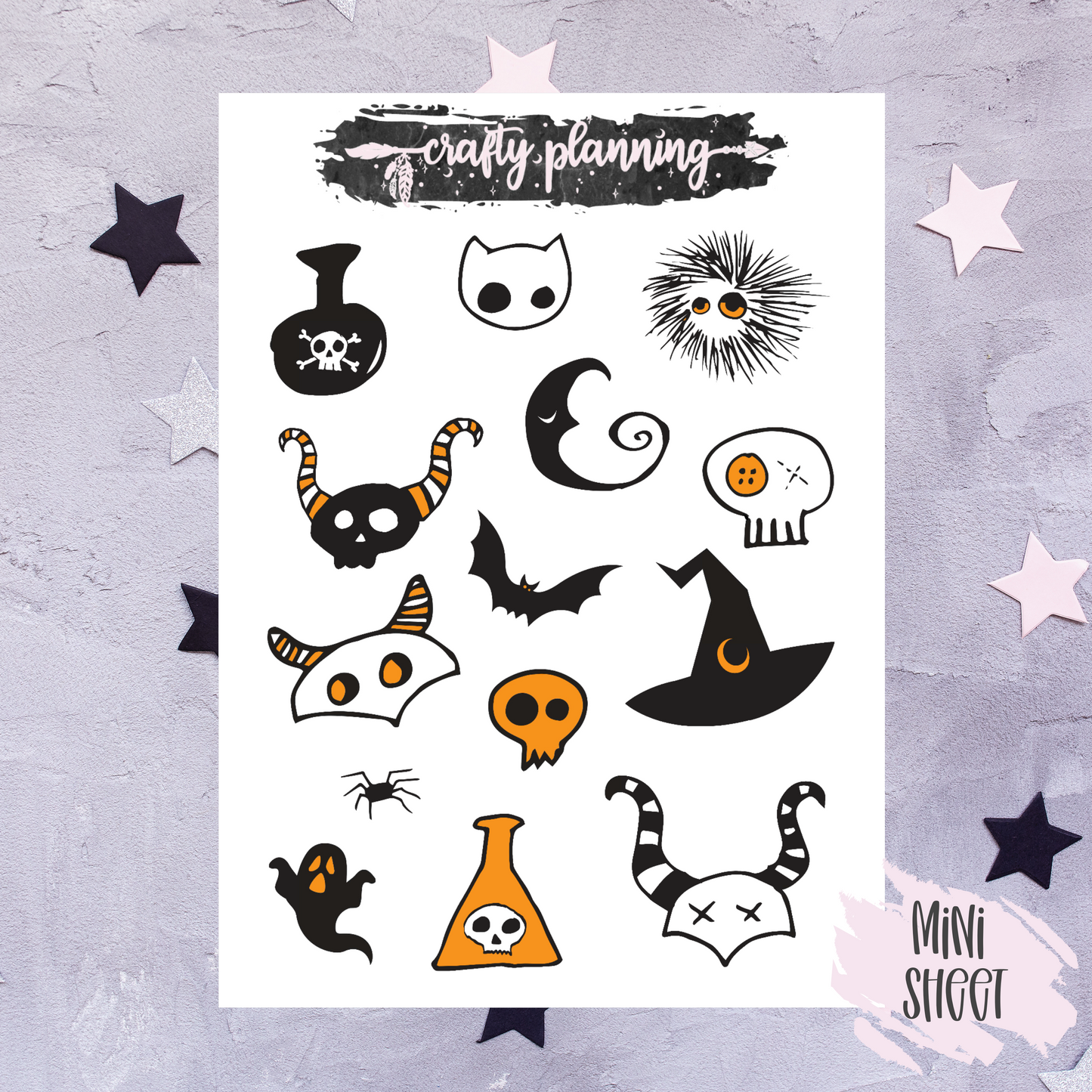 Witchcraft Stickers, Witch Stickers, Gothic Stickers, Deco Sticker Sheet, Witchy Stickers, Planner Stickers