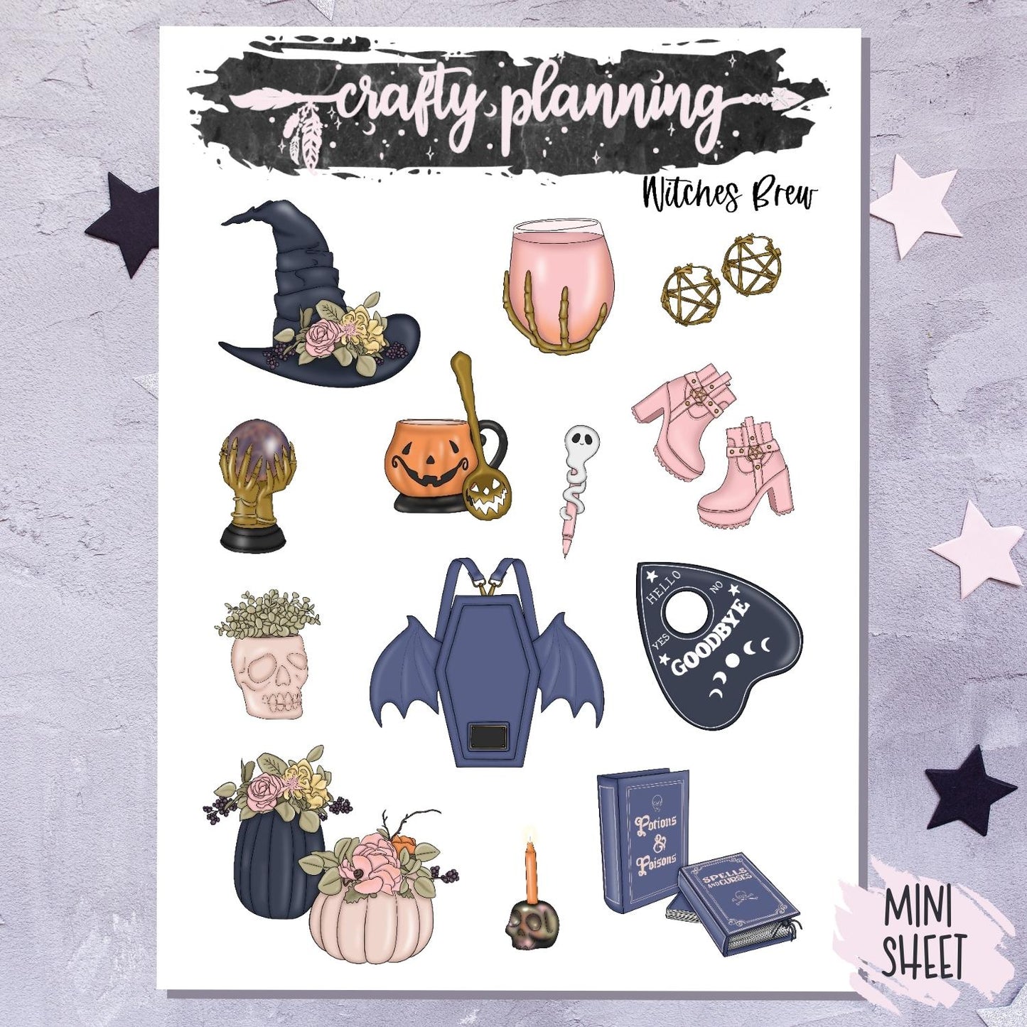 Witches Brew - Skin Tone Options - A La Carte - Weekly Vertical Planner Kit
