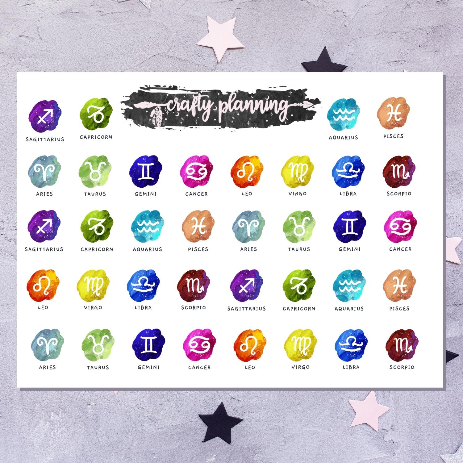 Zodiac Sticker, Astrology Sticker, Planner Sticker, Witchcraft Sticker