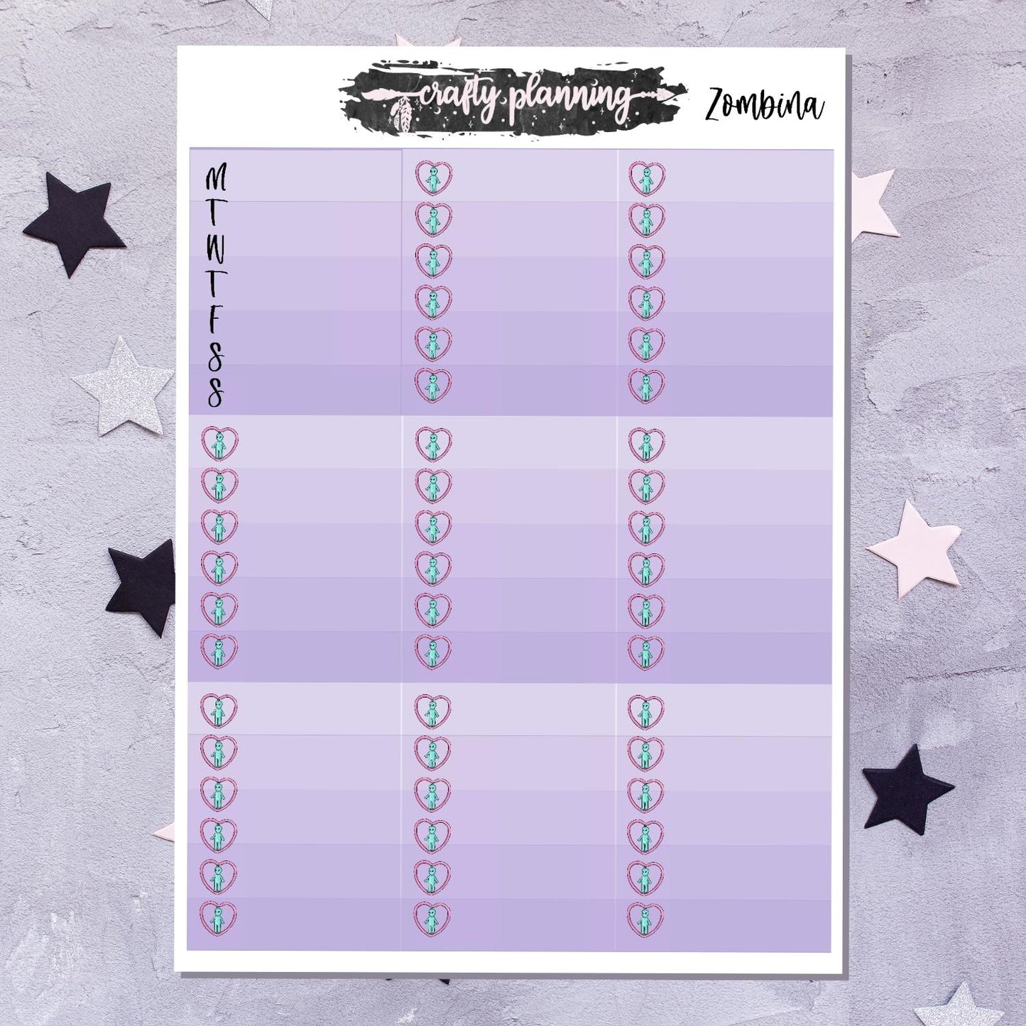 Zombina - A La Carte - Weekly Vertical Planner Kit