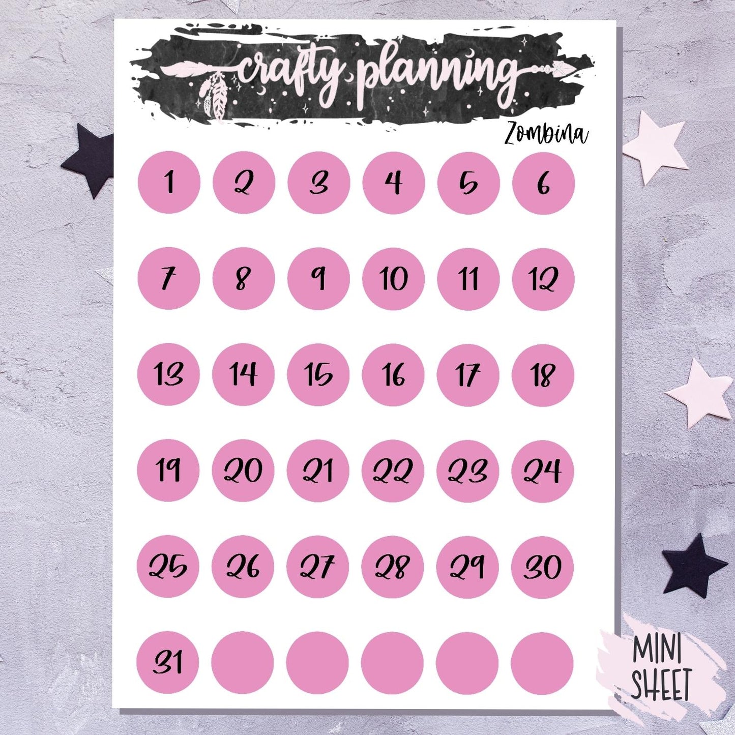 Zombina - A La Carte - Weekly Vertical Planner Kit