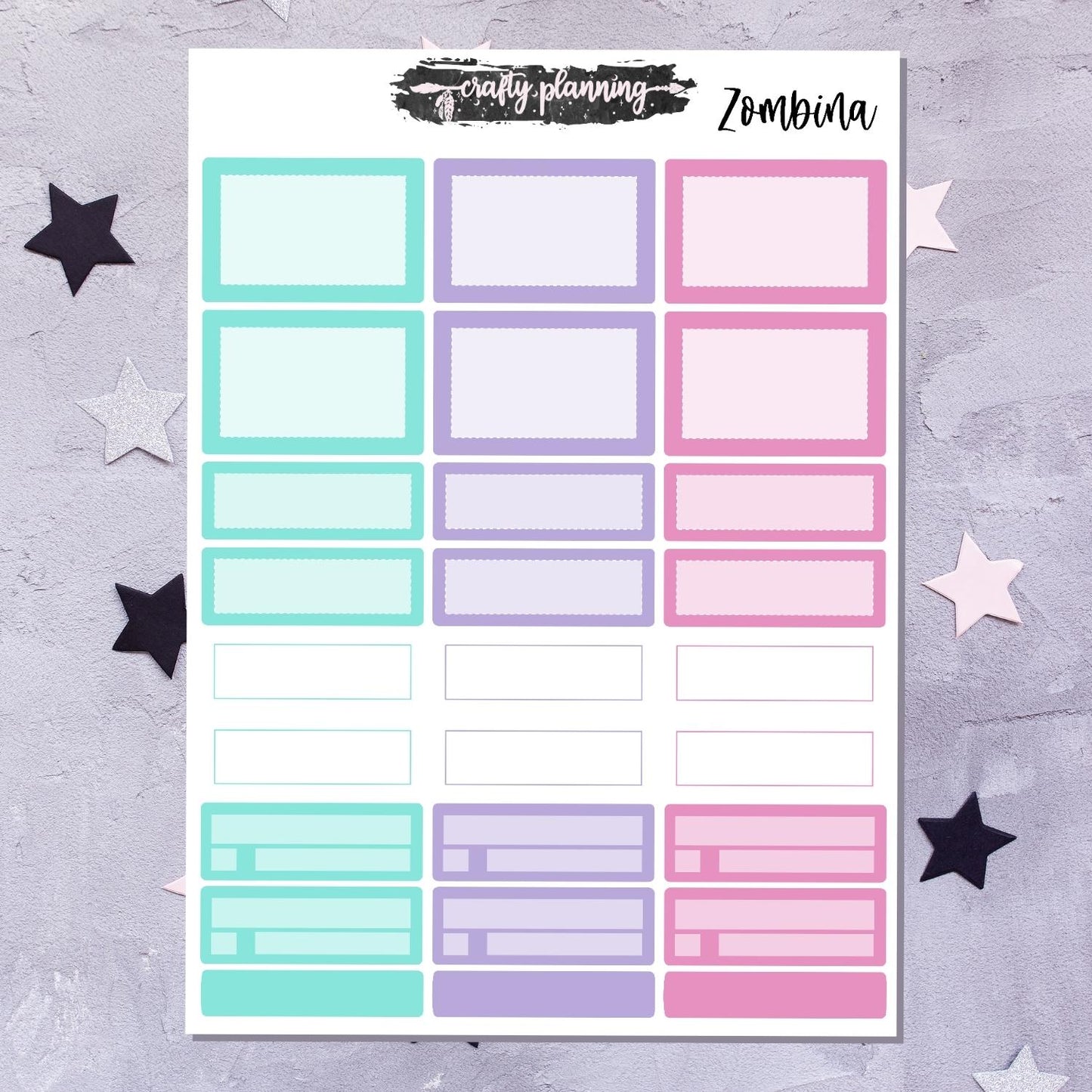 Zombina - A La Carte - Weekly Vertical Planner Kit