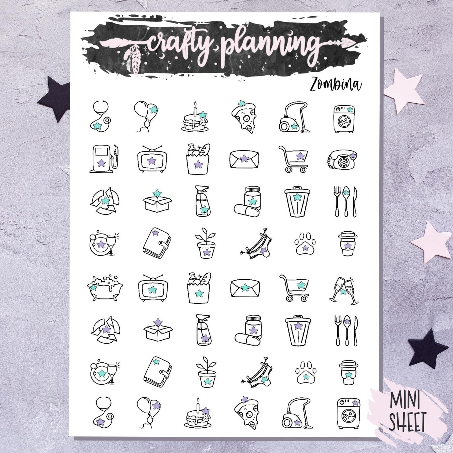 Zombina - A La Carte - Weekly Vertical Planner Kit