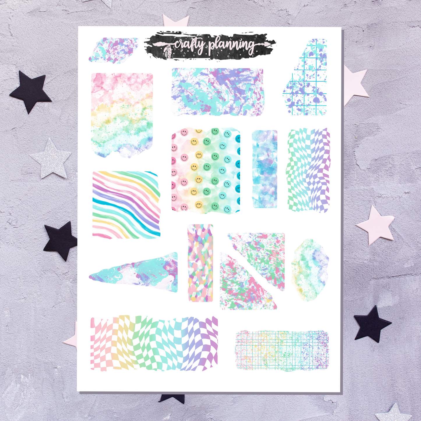 Torn Edge, Journal Stickers, Pride Stickers, Planner Stickers, Pastel Stickers, Rainbow Stickers, Bujo Stickers, Journal Kit