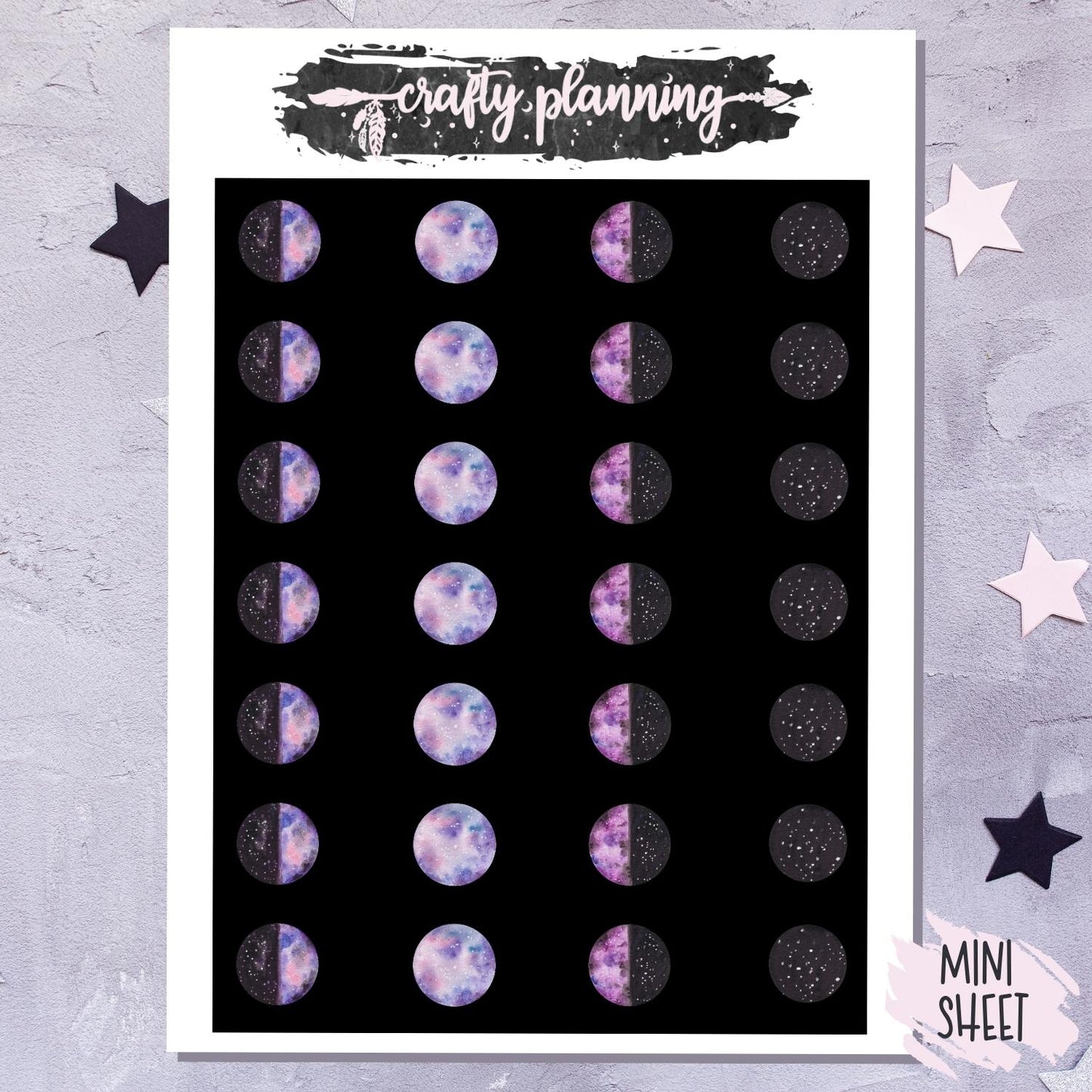 Blackout Moon Phases - Mini Sticker Sheet