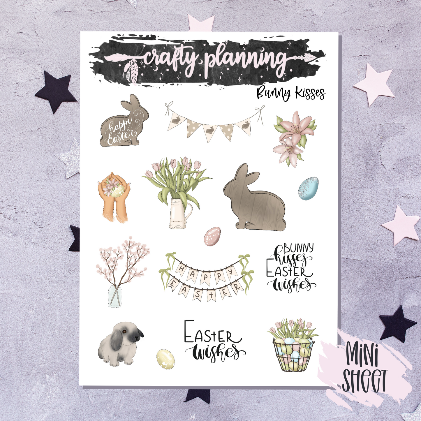 Bunny Kisses - A La Carte - Weekly Vertical Planner Kit