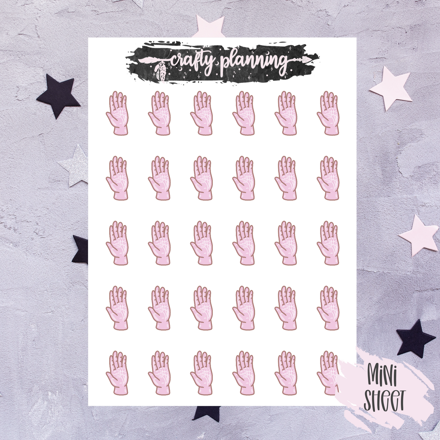 Palmistry Stickers, Palm Reading, Pink Witch Stickers, Doodle Stickers, Witchcraft Stickers, Witch Functional, Witch Planner Stickers