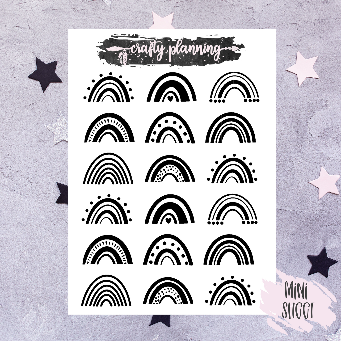Black Rainbows - Mini Sticker Sheet