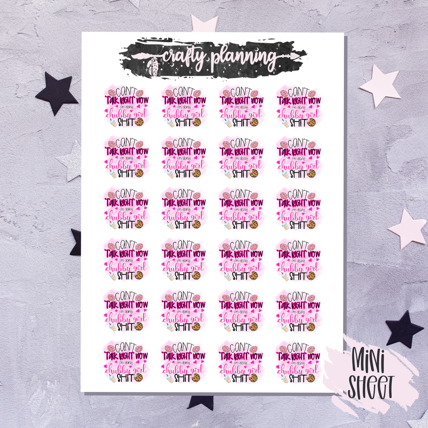 Fat Stickers, Sassy Stickers, Swear Stickers, Diet Stickers, Planner Stickers