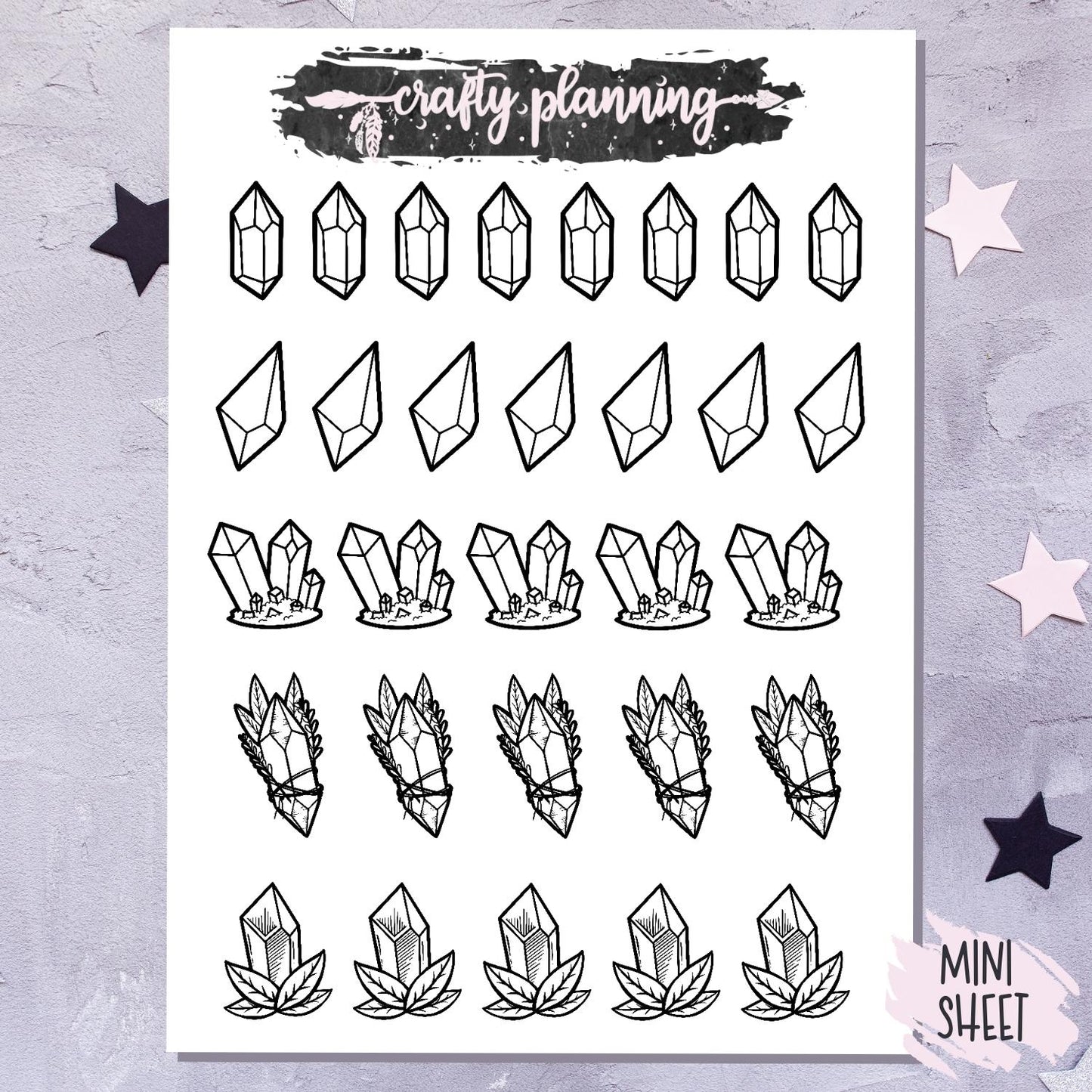 Crystal Stickers - Mini Sticker Sheet