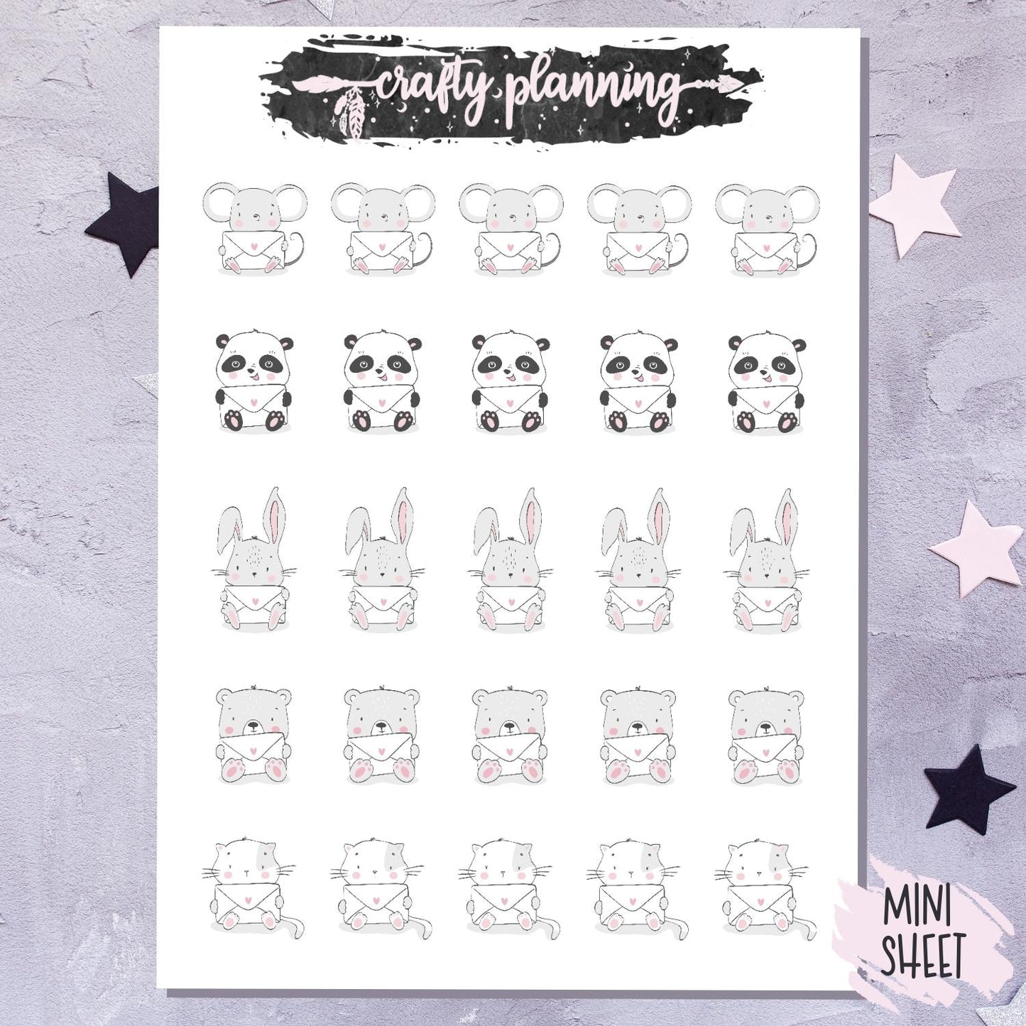 Cute Happy Mail - Mini Sticker Sheet