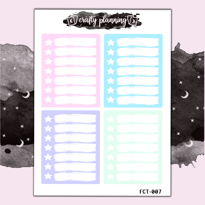 Star Checklist Boxes - Mini Sticker Sheet