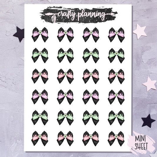 Gothic Bows - Mini Sticker Sheet