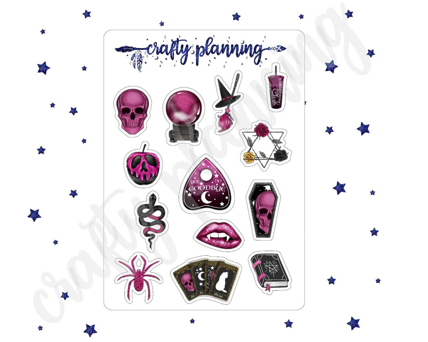 Weekly Planner Kit, Witchcraft Stickers, Gothic Stickers, Weekly Planner Kit, Planner Stickers, Witch Stickers, The Witch Is Back