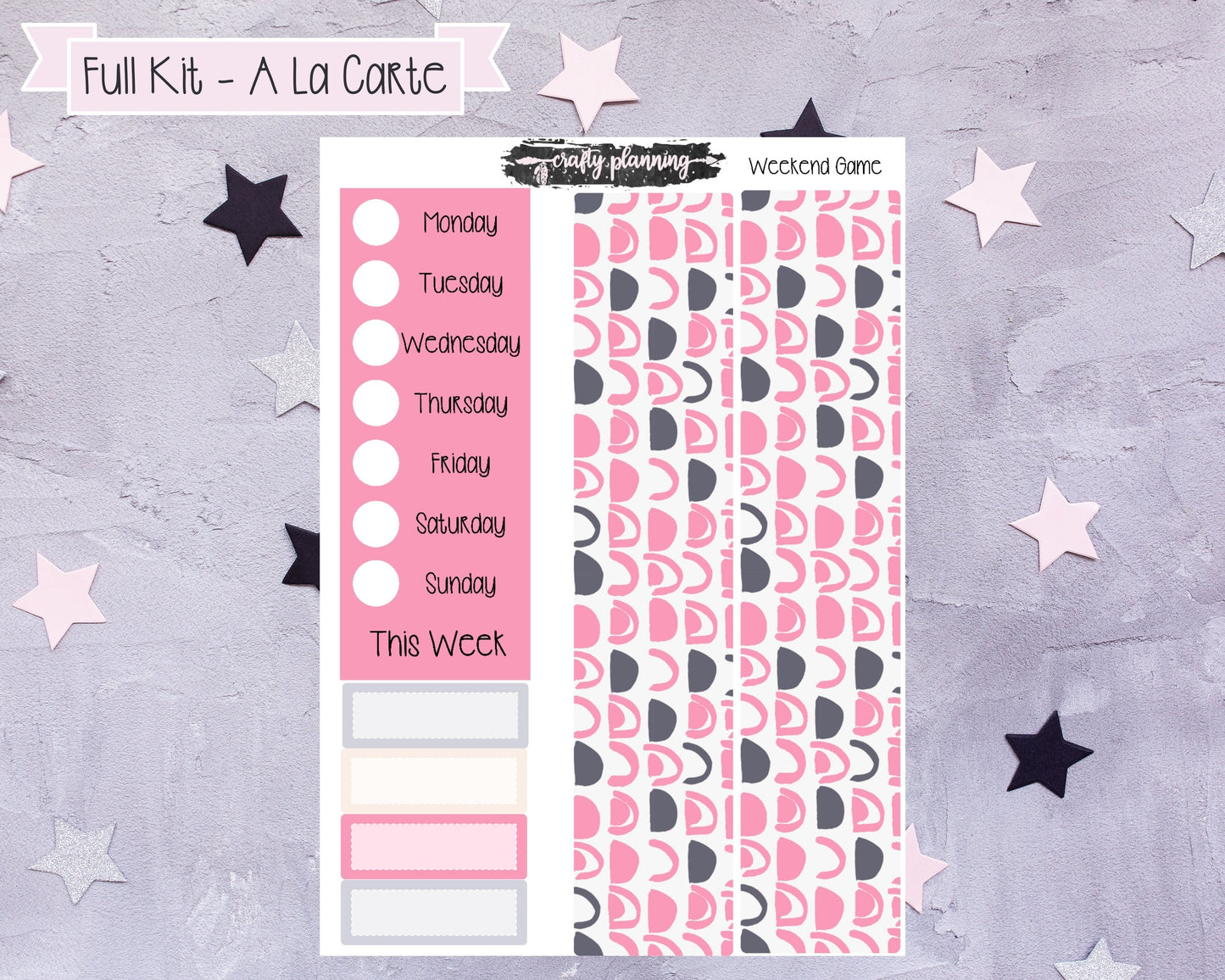 Weekend Game - Weekly Planner Kit - Planner Stickers - A La Carte - Standard Vertical Planner - Pink Planner Kit - Gaming Planner Kit