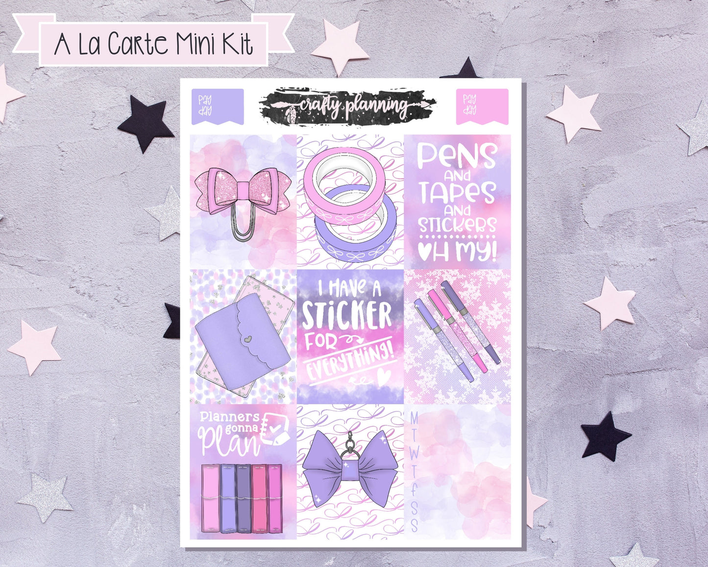 Weekly Mini Kit, A La Carte Kit, Stationery Themed Kit, Full Boxes, Pastel Planner Kit, Planner Stickers, Planners Gonna Plan