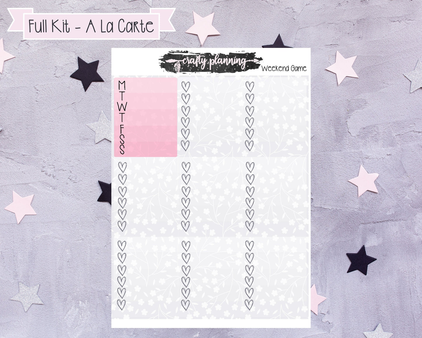 Weekend Game - Weekly Planner Kit - Planner Stickers - A La Carte - Standard Vertical Planner - Pink Planner Kit - Gaming Planner Kit