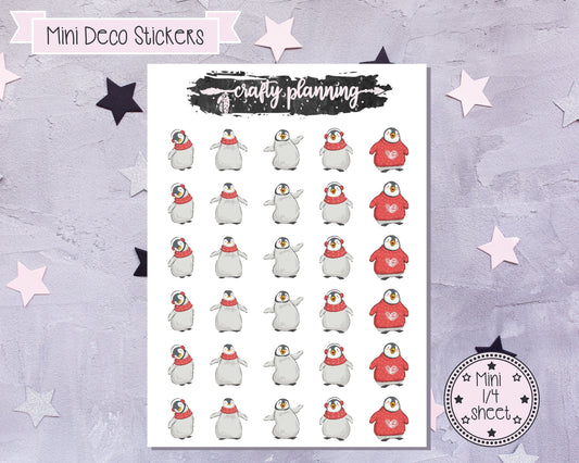 Cute Penguin Stickers, Christmas Stickers, Xmas Stickers, Planner Stickers, Penguin Stickers