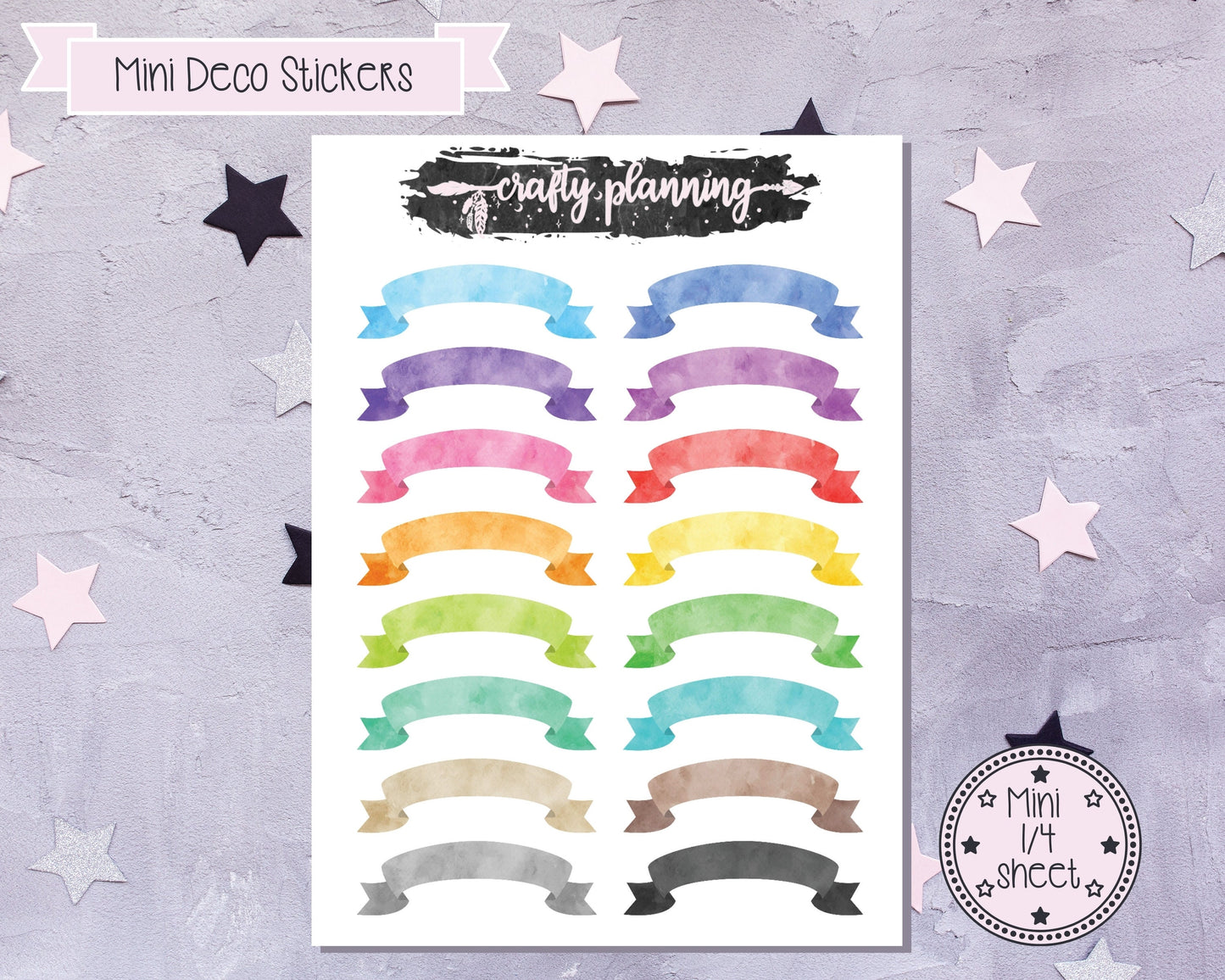 Ribbon Banners - Mini Sticker Sheet