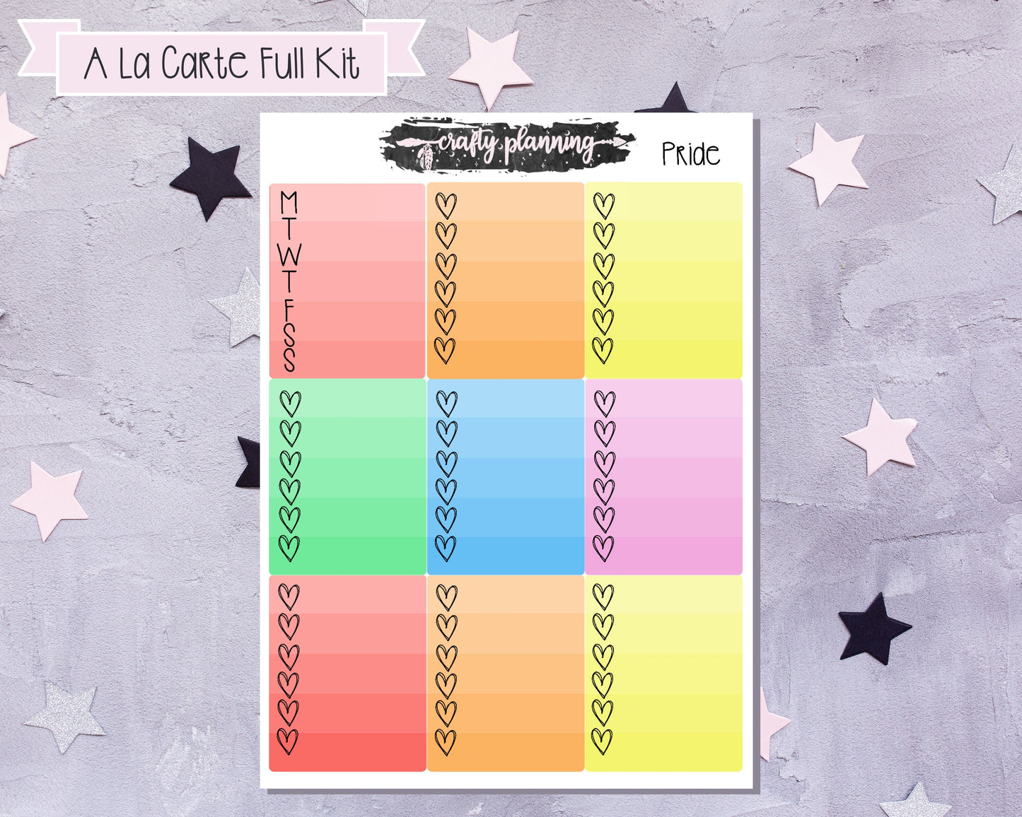 Pride Planner Kit, Weekly Planner Kit, Gay Pride Stickers, Rainbow Stickers, LGBQT Stickers, Planner Stickers