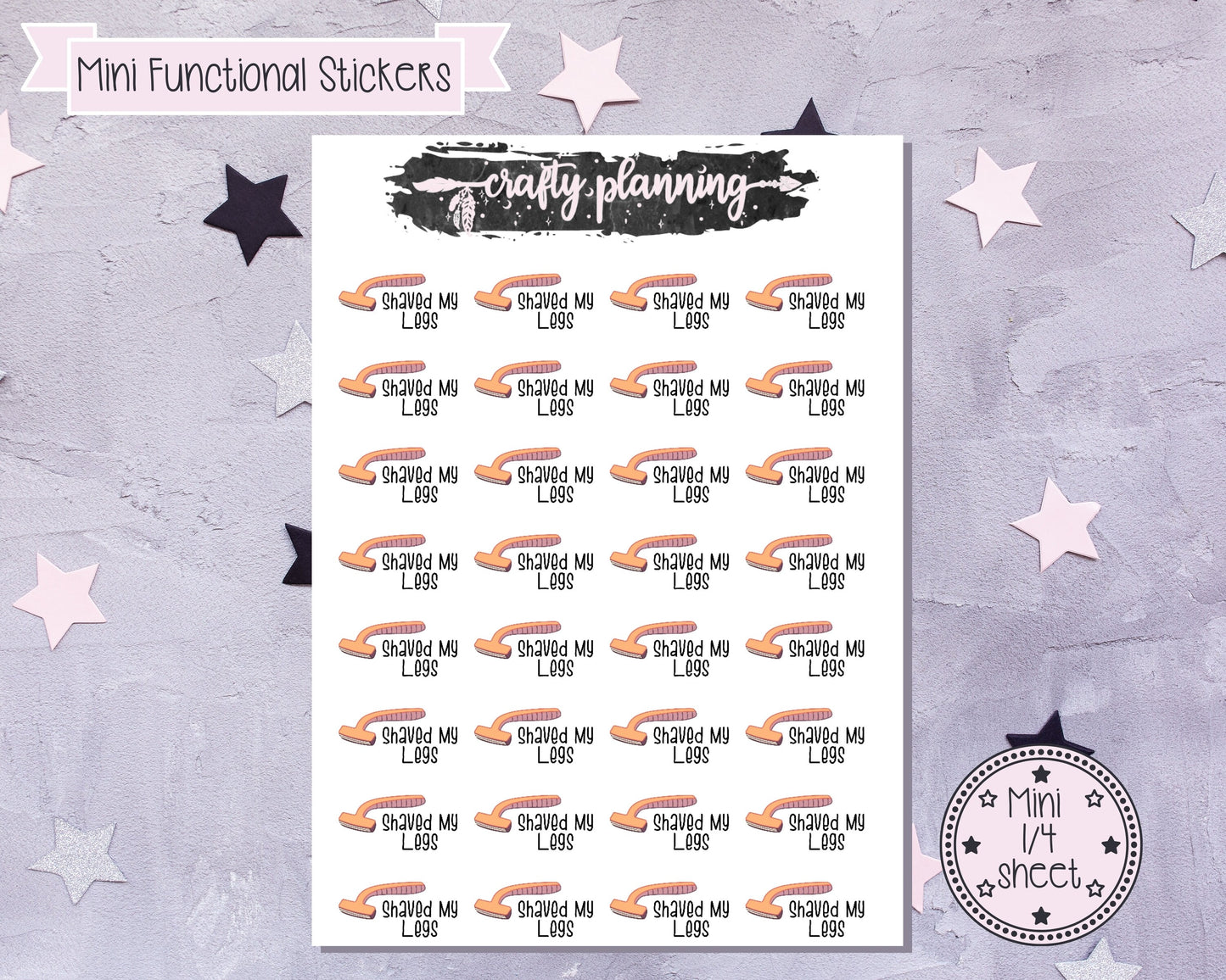 Shaved My Legs Stickers, Shaved Legs, Self Care Stickers, Beauty Stickers, Planner Stickers