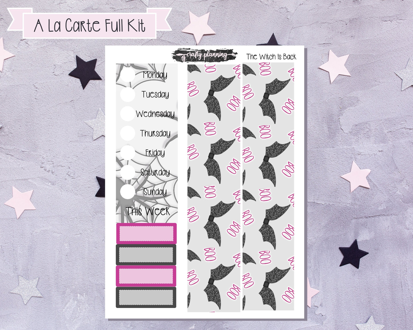 Weekly Planner Kit, Witchcraft Stickers, Gothic Stickers, Weekly Planner Kit, Planner Stickers, Witch Stickers, The Witch Is Back