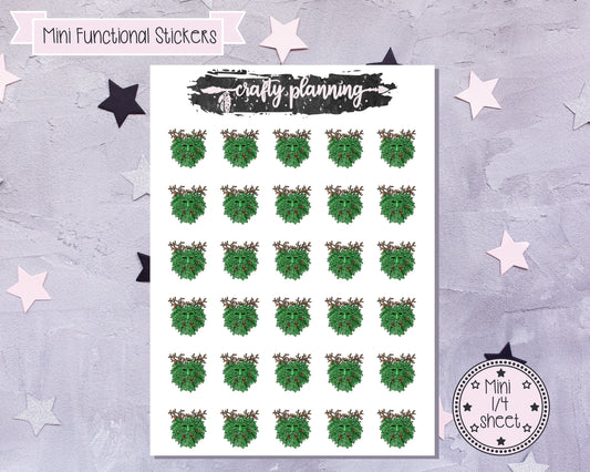 Green Man - Hand Drawn - Mini Sticker Sheet