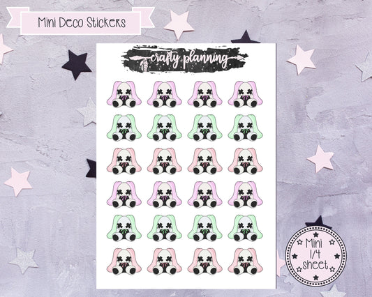 Gothic Bunny Stickers, Pastel Goth Stickers, Halloween Stickers, Planner Stickers, Goth Stickers, Deco Stickers