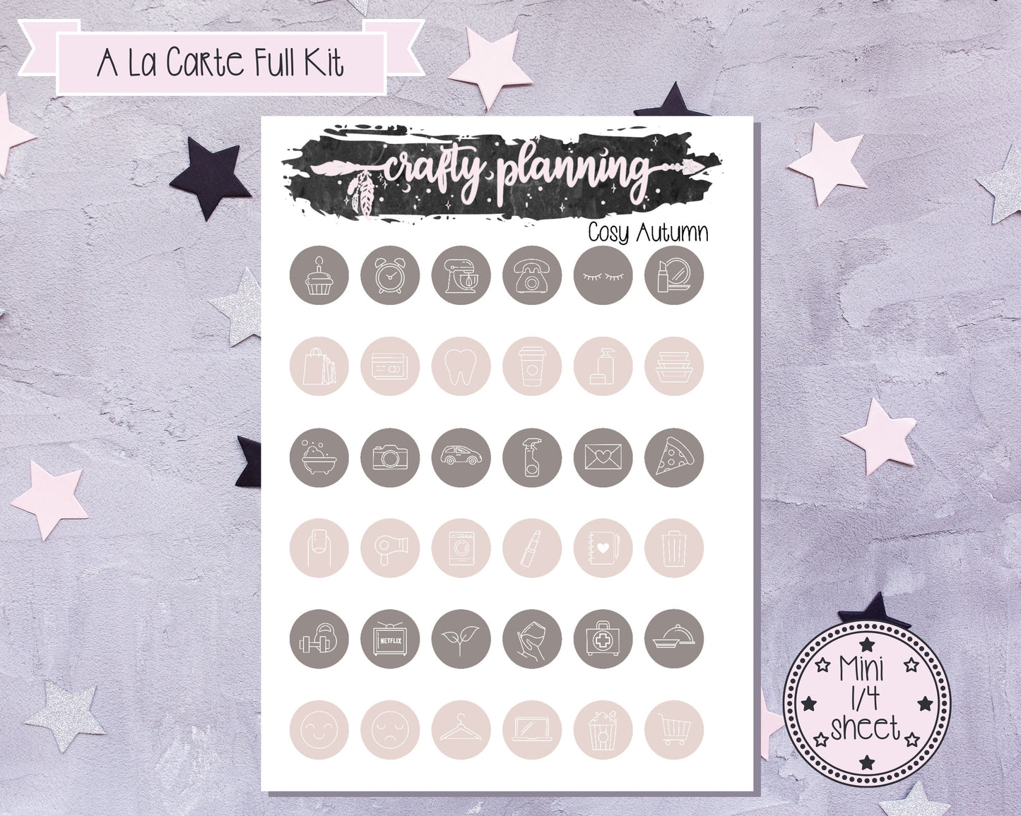 Cosy Autumn Weekly Planner Kit, Planner Stickers, Fall Planner Kit, Autumn Planner Kit, Standard Vertical, Deluxe Kit, A La Carte