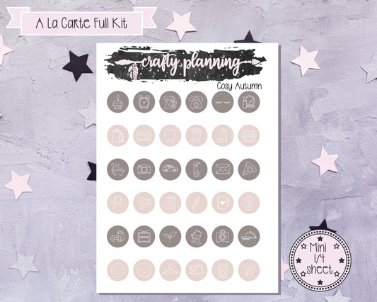 Cosy Autumn Weekly Planner Kit, Planner Stickers, Fall Planner Kit, Autumn Planner Kit, Standard Vertical, Deluxe Kit, A La Carte