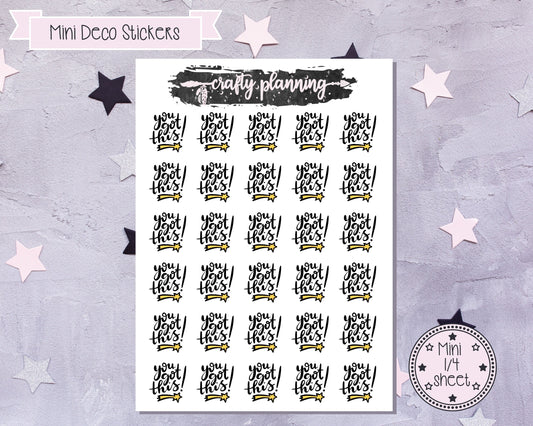 You Got This Stickers, Motivational Stickers, Planner Stickers, Phrase Stickers, Hand Drawn Stickers, Quote Stickers