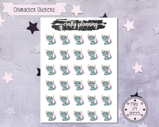 Dragon Stickers, Planner Stickers, Character Stickers, Cute Dragon Stickers