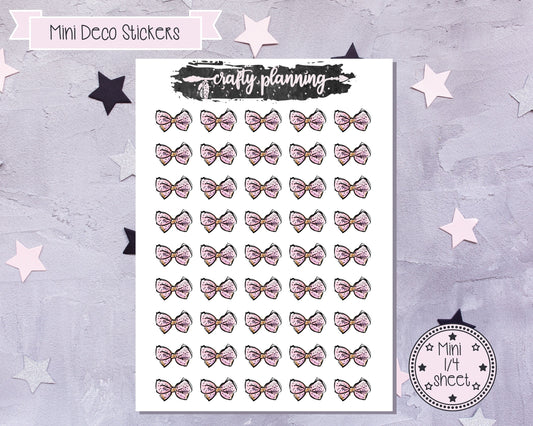 Pink Bow Stickers, Planner Stickers, Deco Stickers, Scrapbook Stickers, Journal Stickers, Bullet Journal Stickers