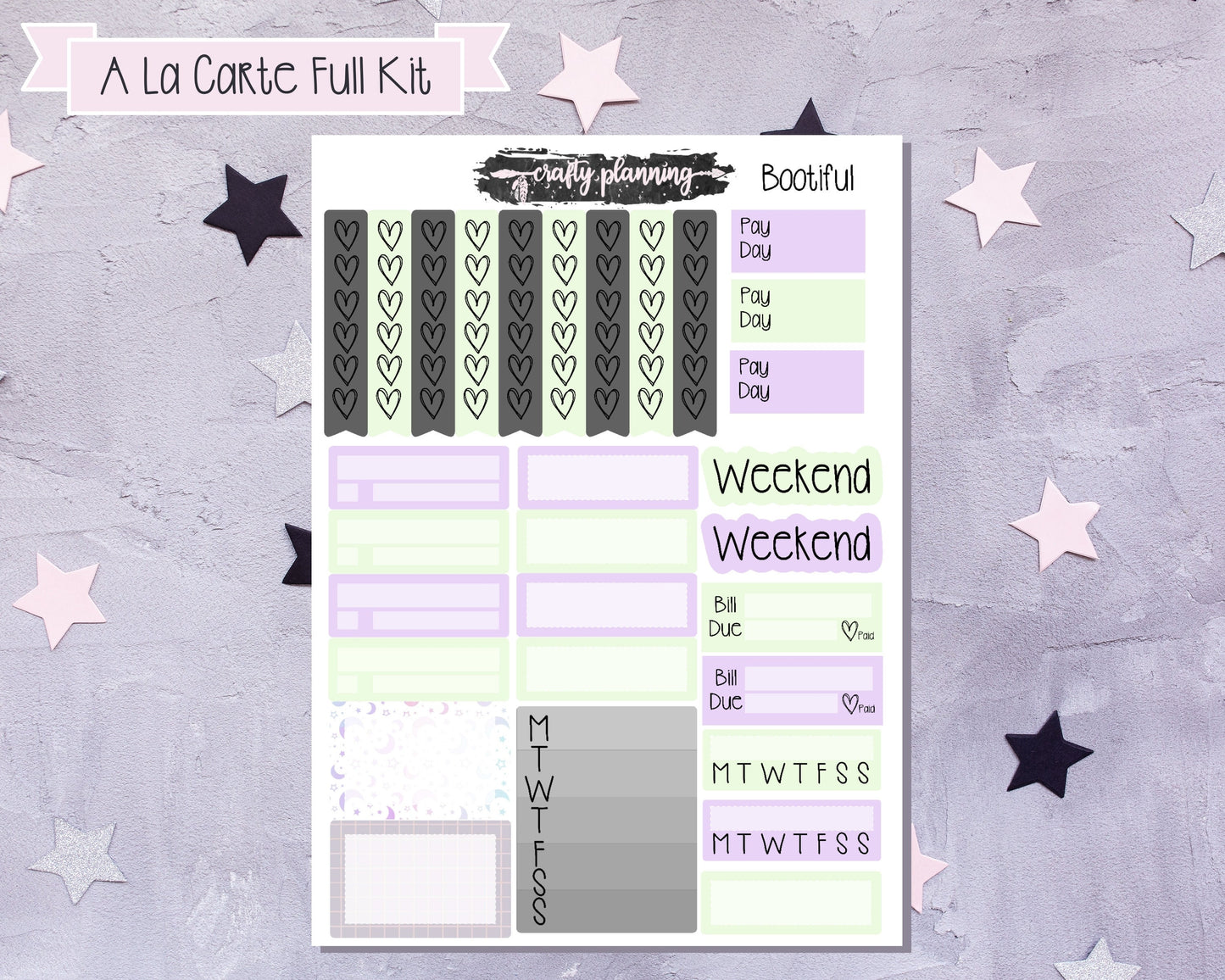 Bootiful - A La Carte - Weekly Vertical Planner Kit
