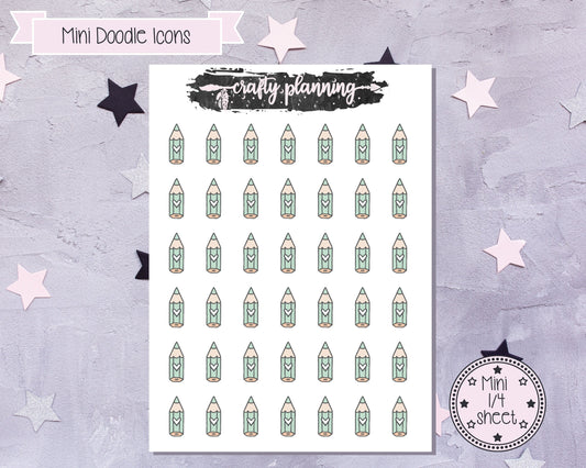 Pencil Icon Stickers, Pastel Icon Stickers, Reminder Stickers, Planner Stickers, Make A Note Stickers, Functional Stickers, Planner Icons