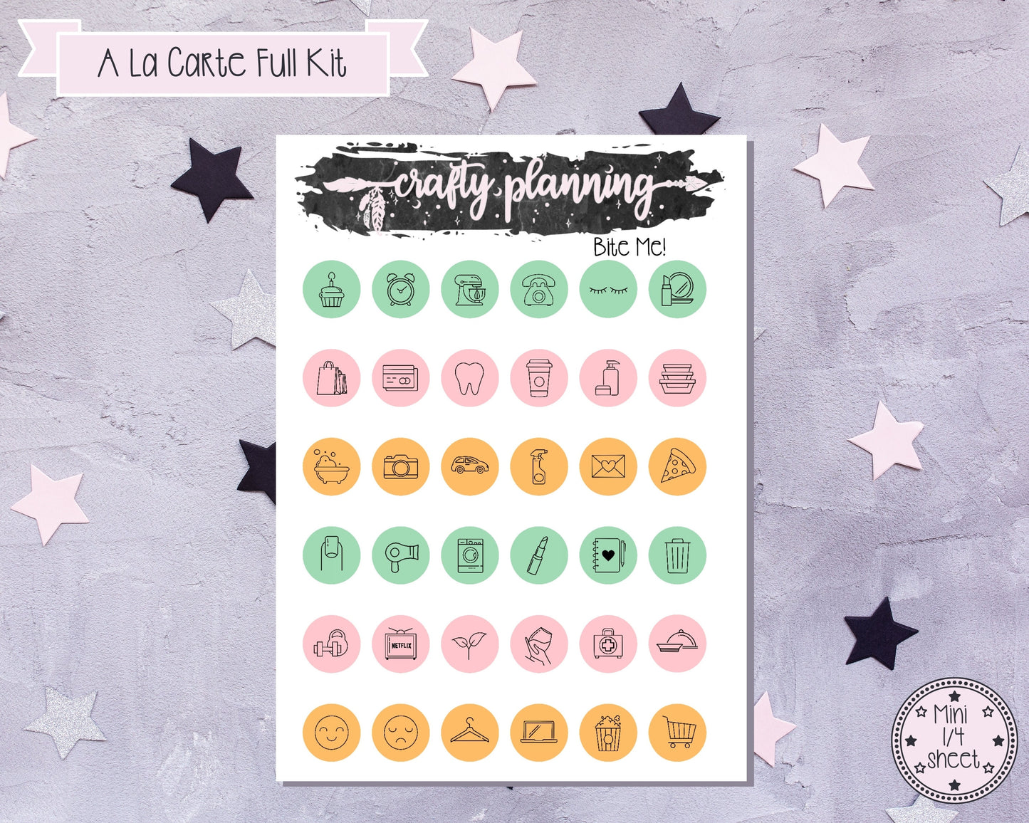 Bite Me - A La Carte - Weekly Vertical Planner Kit