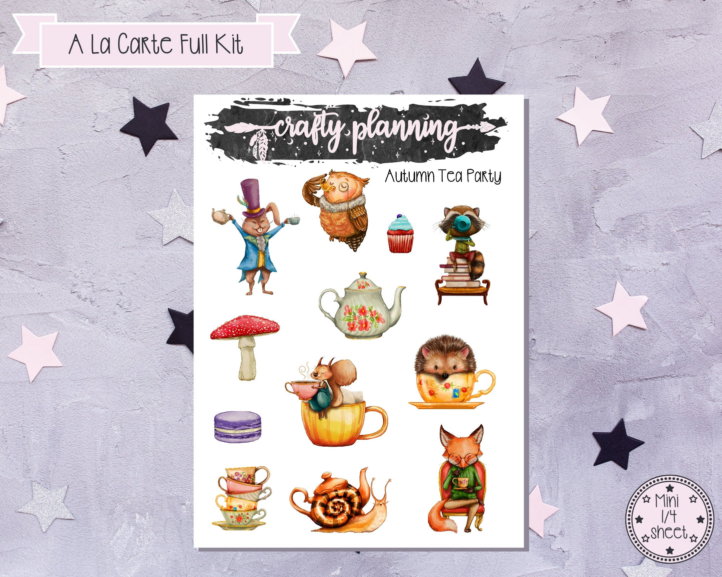Autumn Tea Party - A La Carte - Vertical Planner Kit