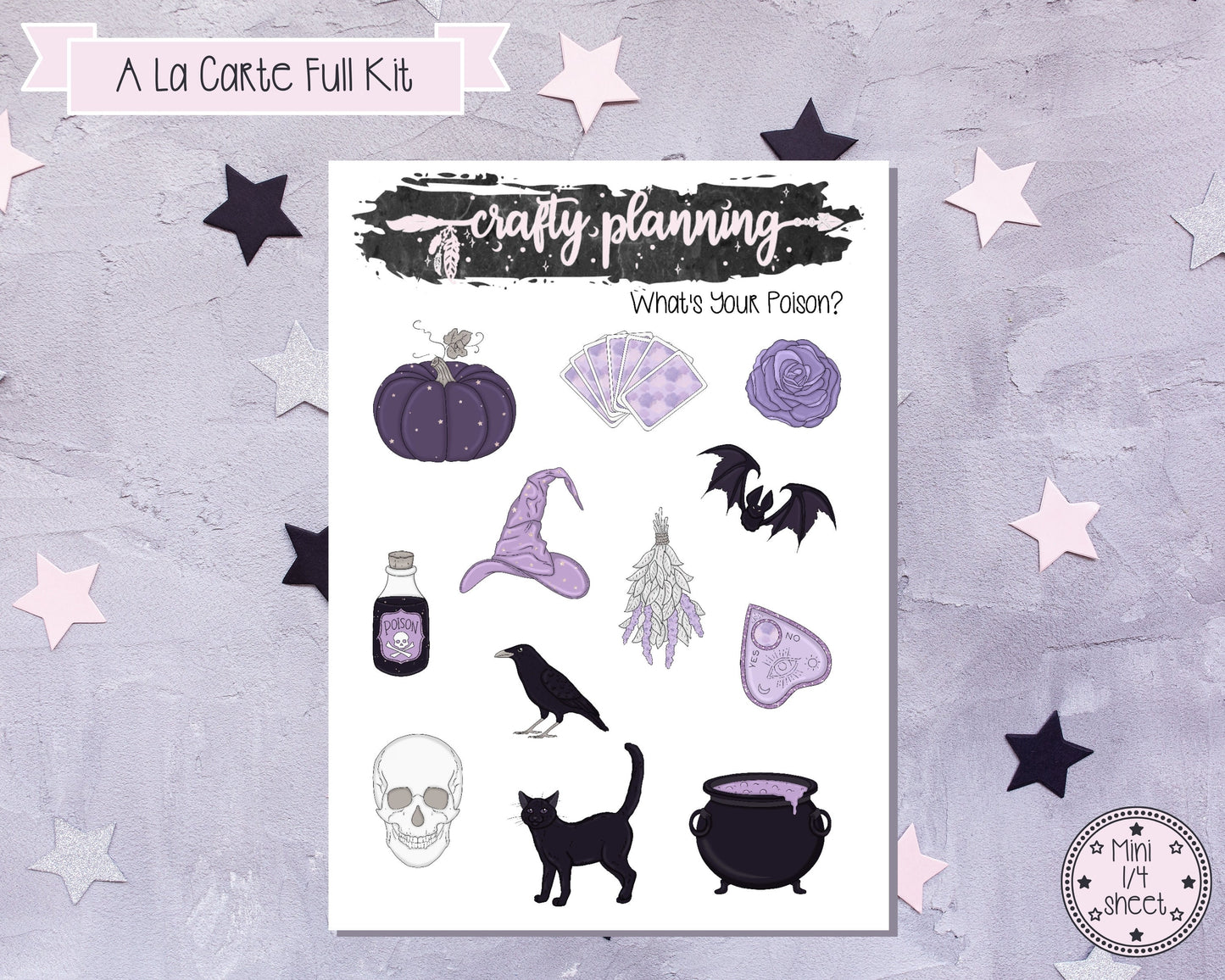 Witchcraft Planner Kit, Witchcraft Stickers, Standard Vertical, Planner Stickers, Weekly Planner Kit, What's Your Poison?