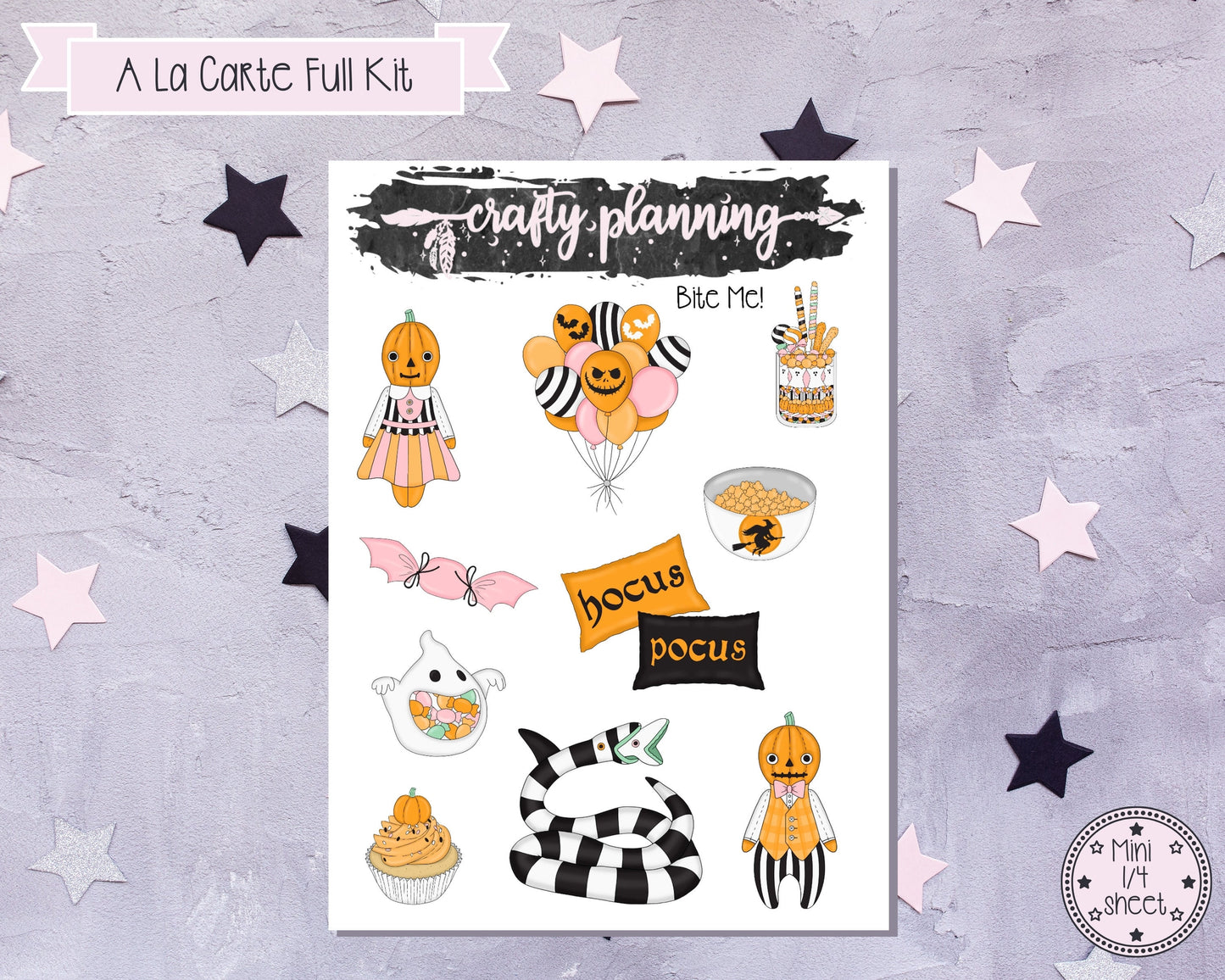 Bite Me - A La Carte - Weekly Vertical Planner Kit