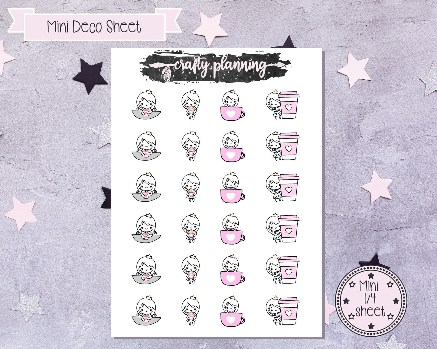 Coffee Princess - Mini Sticker Sheet