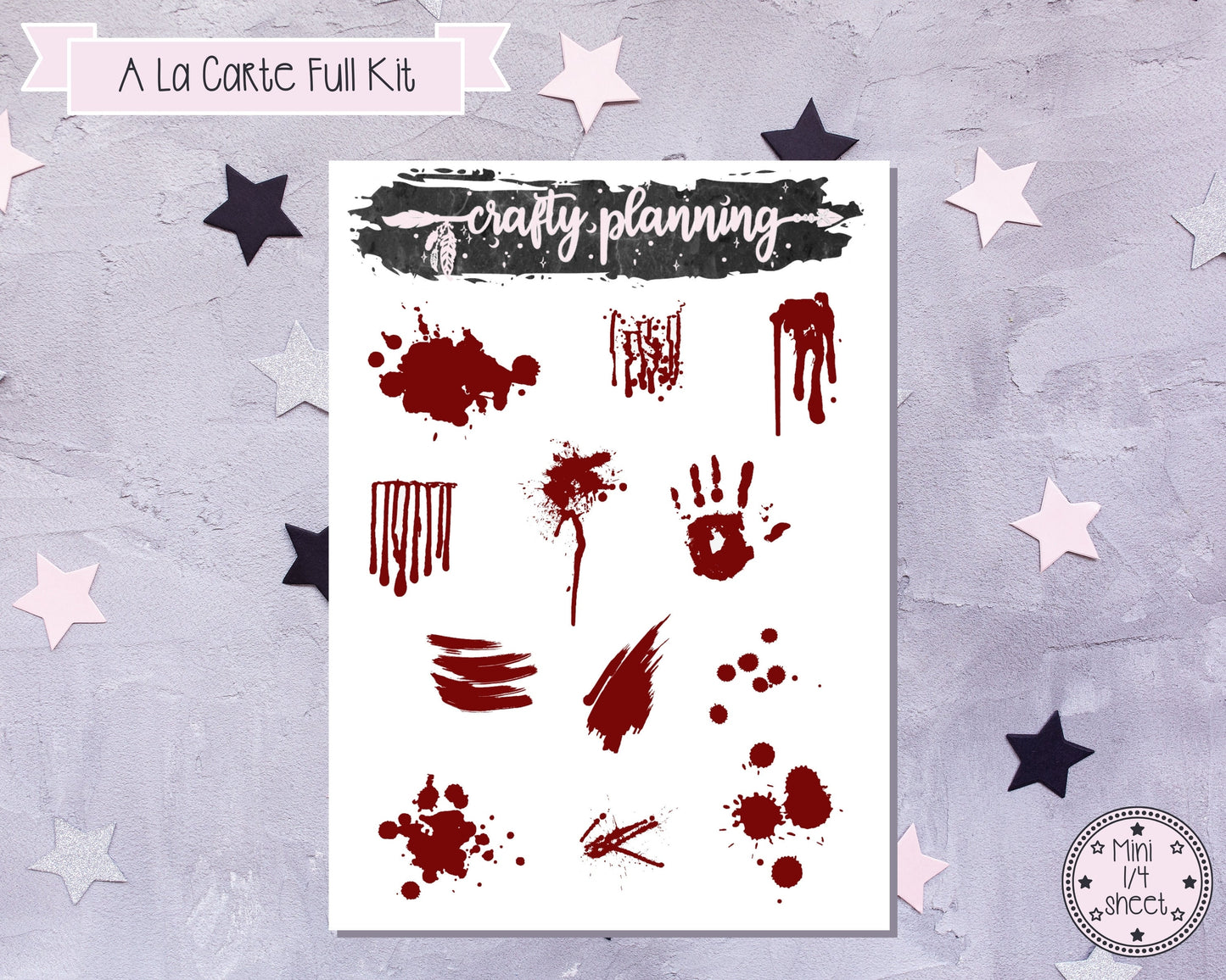 True Crime Weekly Planner Kit, Standard Vertical Kit, Planner Stickers, Gothic Planner Stickers, Serial Killers