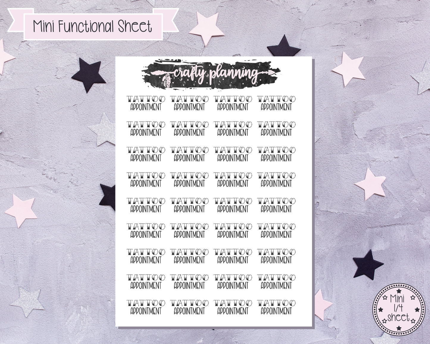 Tattoo Appointment Stickers, Tattoo Stickers, Planner Stickers, New Tattoo, Hand Lettering Stickers